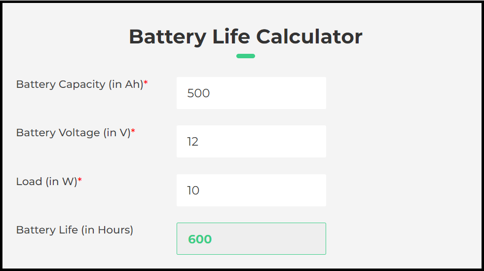battery life calculator