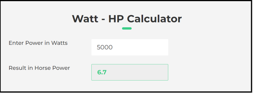 watt to hp calculator